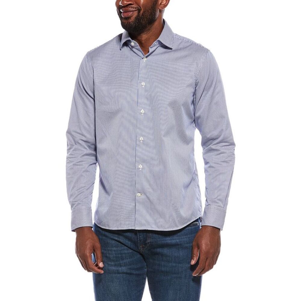 Robert Talbott Mens  Reynolds Mini Stripe Twill Dress Shirt